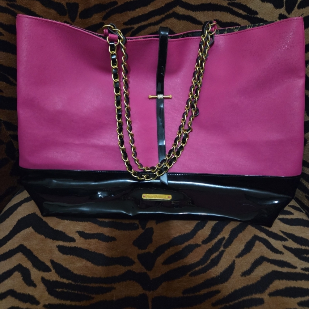 Juicy Couture Pink and Black Tote Bag
